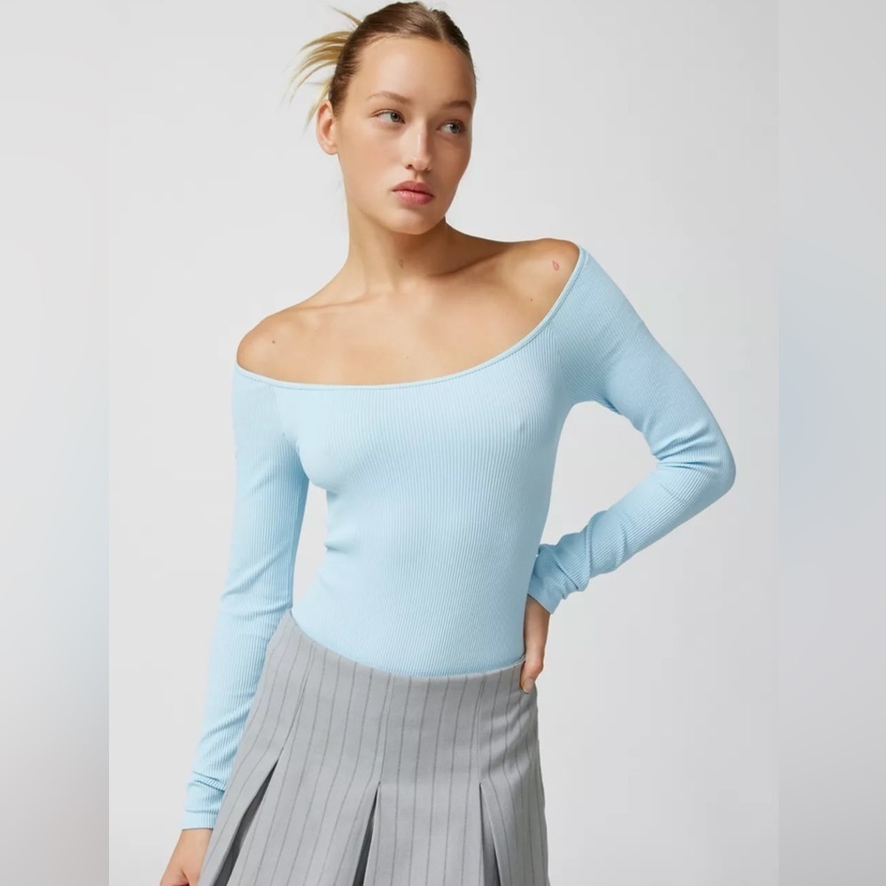 Urban outfitters out from under Cindy long sleeve bodysuit in sky M/L